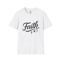 Faith Script T-Shirt — Christian Cross & Dove Inspirational Tee