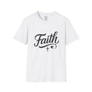 Faith Script T-Shirt — Christian Cross & Dove Inspirational Tee