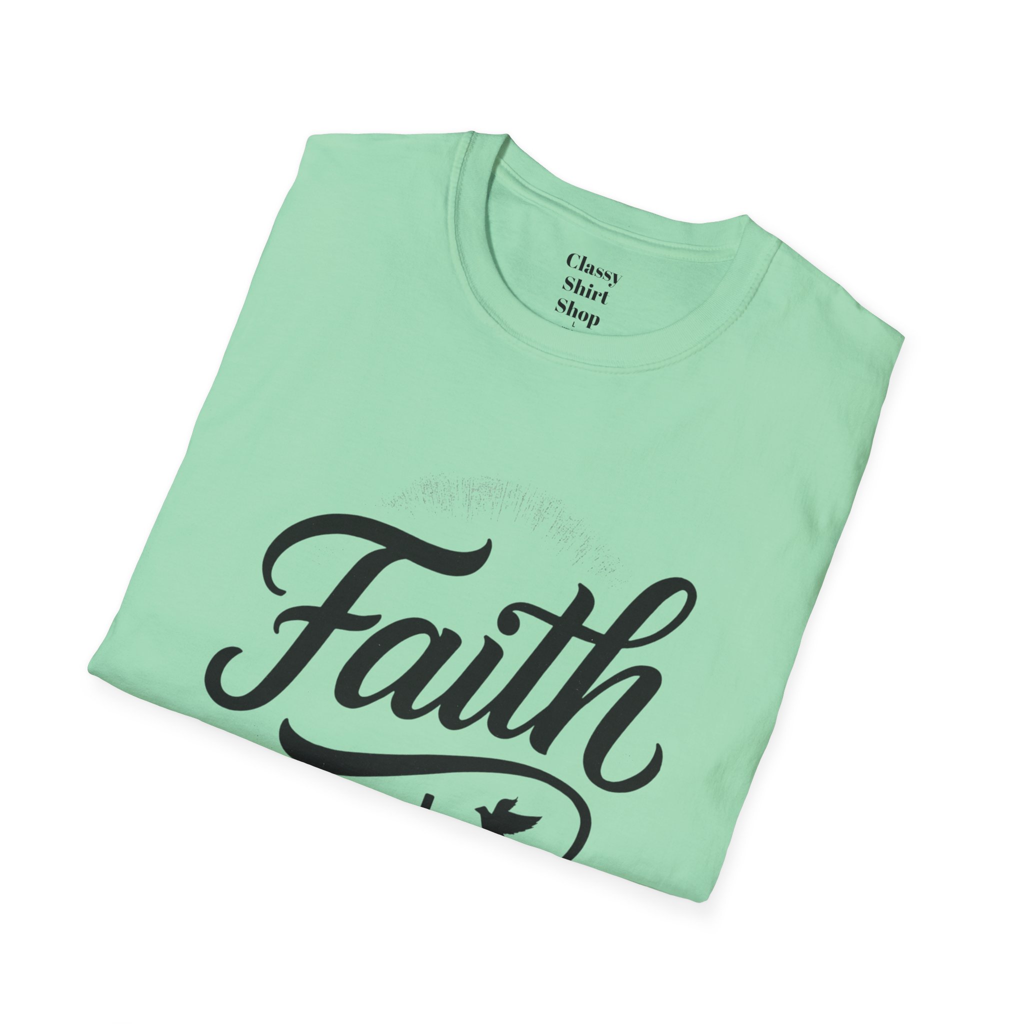 Faith Script T-Shirt — Christian Cross & Dove Inspirational Tee - Image 20