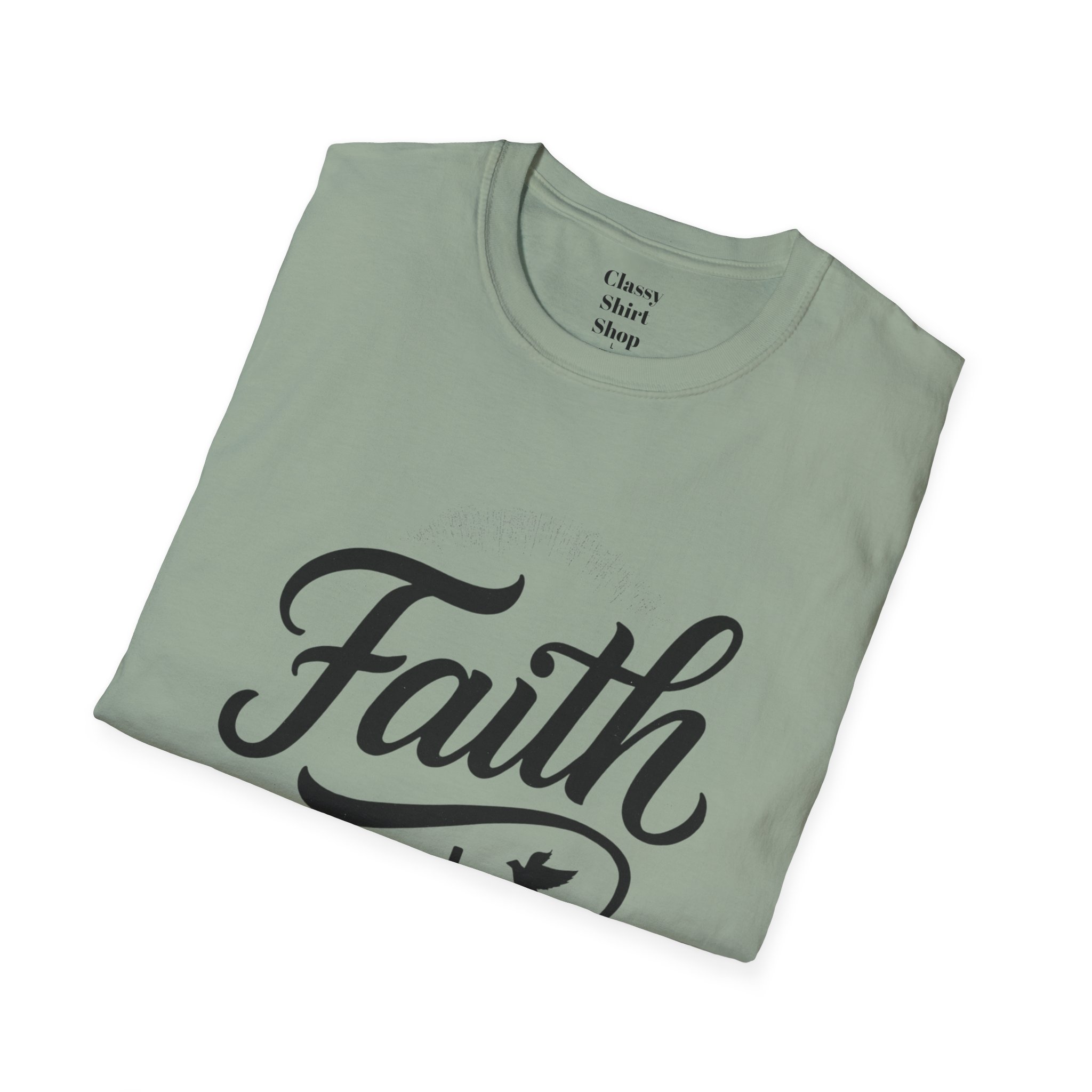 Faith Script T-Shirt — Christian Cross & Dove Inspirational Tee - Image 16
