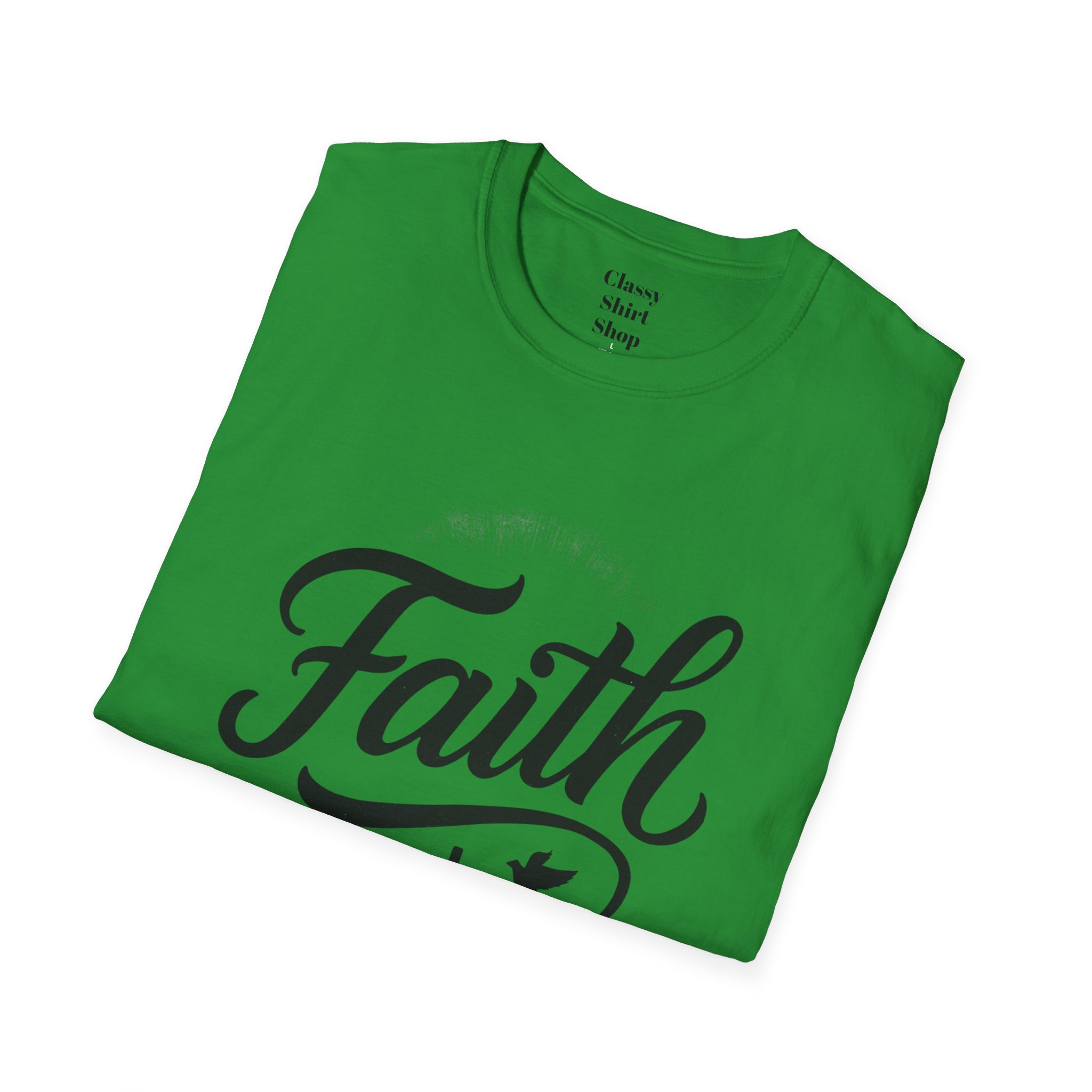 Faith Script T-Shirt — Christian Cross & Dove Inspirational Tee - Image 24