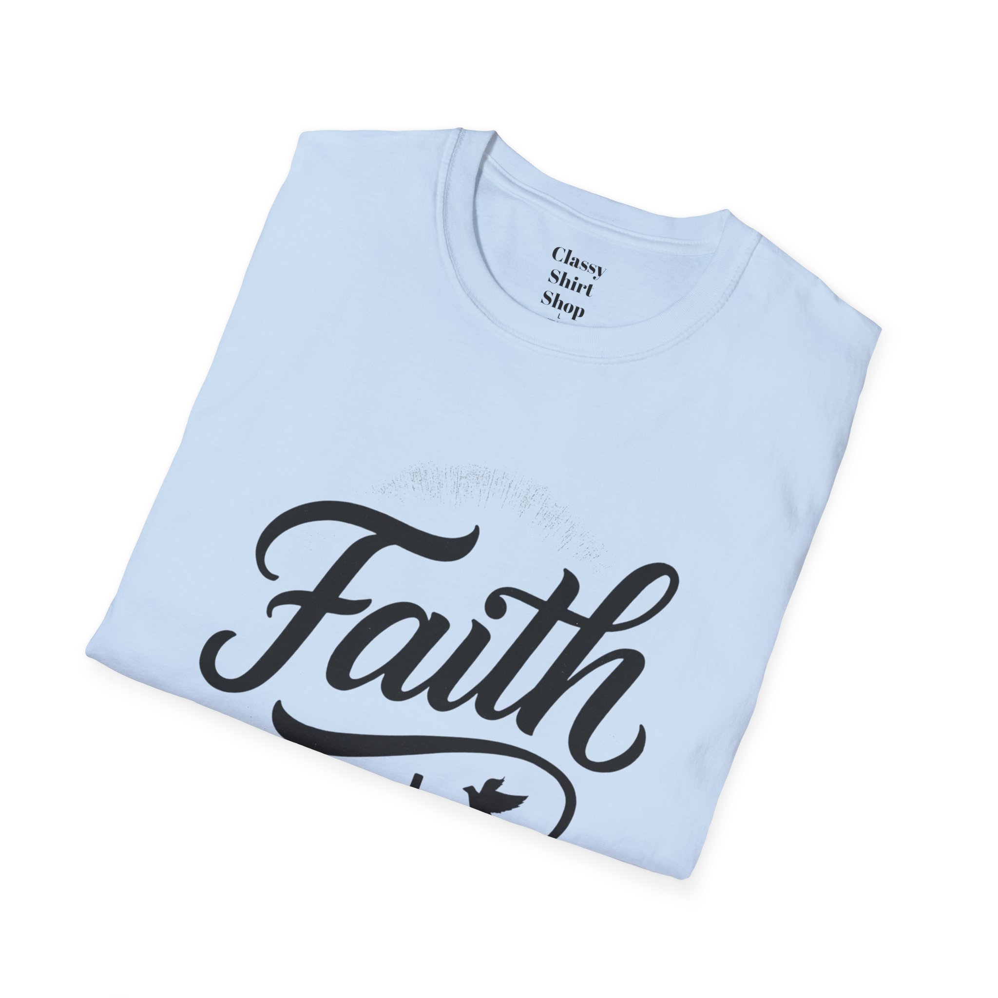 Faith Script T-Shirt — Christian Cross & Dove Inspirational Tee - Image 36