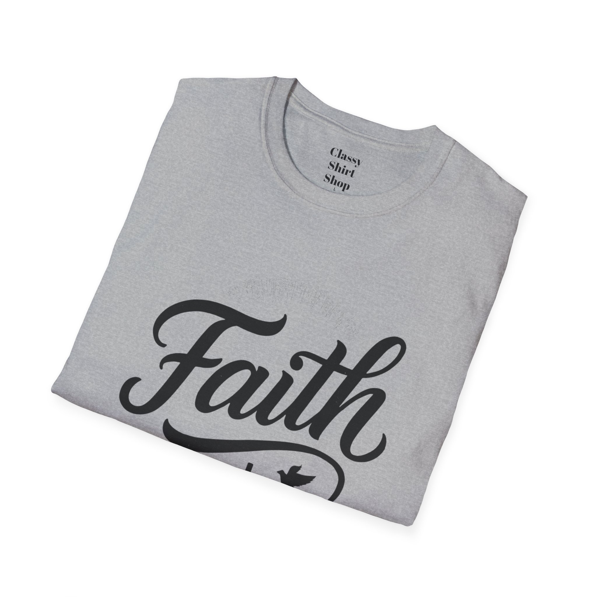 Faith Script T-Shirt — Christian Cross & Dove Inspirational Tee - Image 12