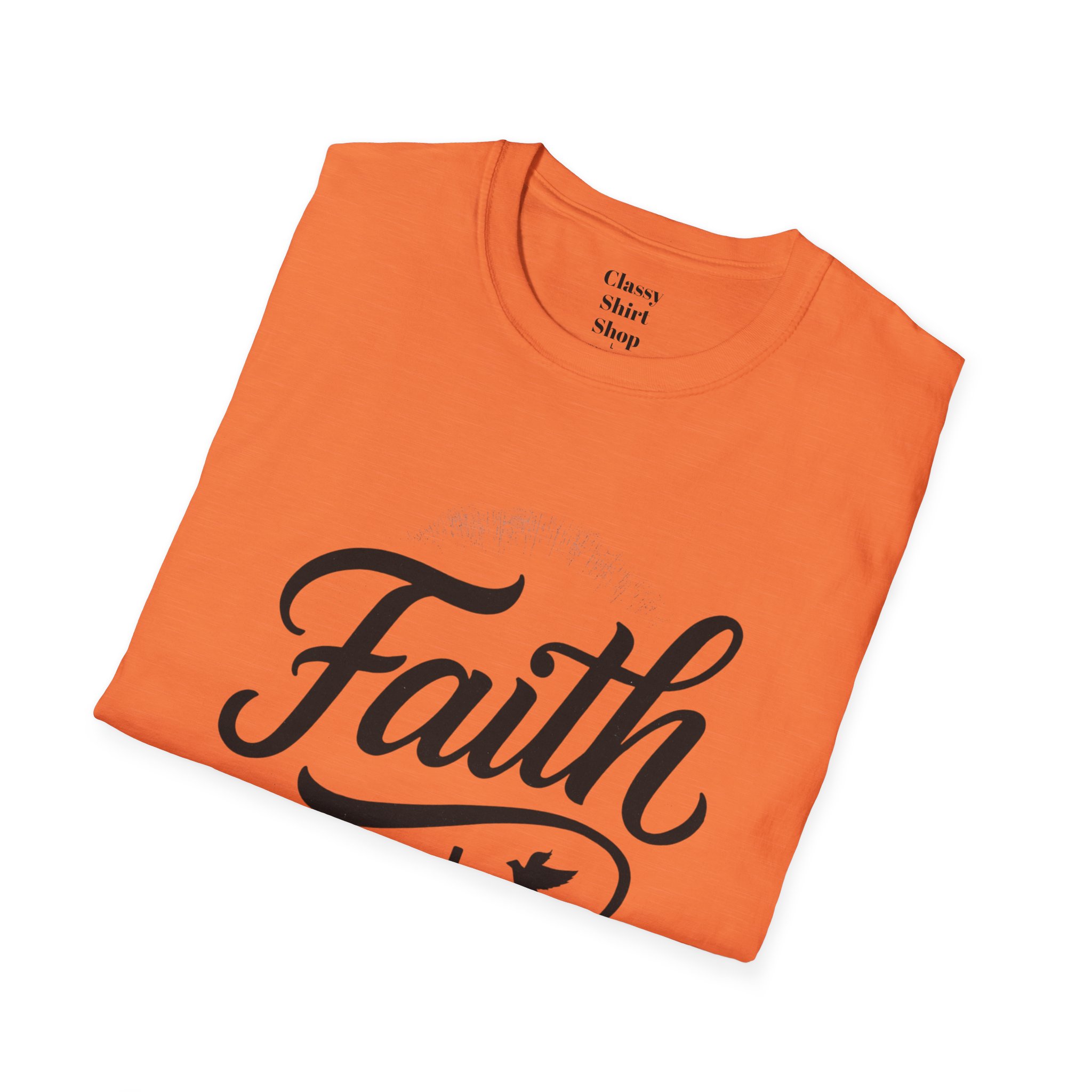 Faith Script T-Shirt — Christian Cross & Dove Inspirational Tee - Image 32