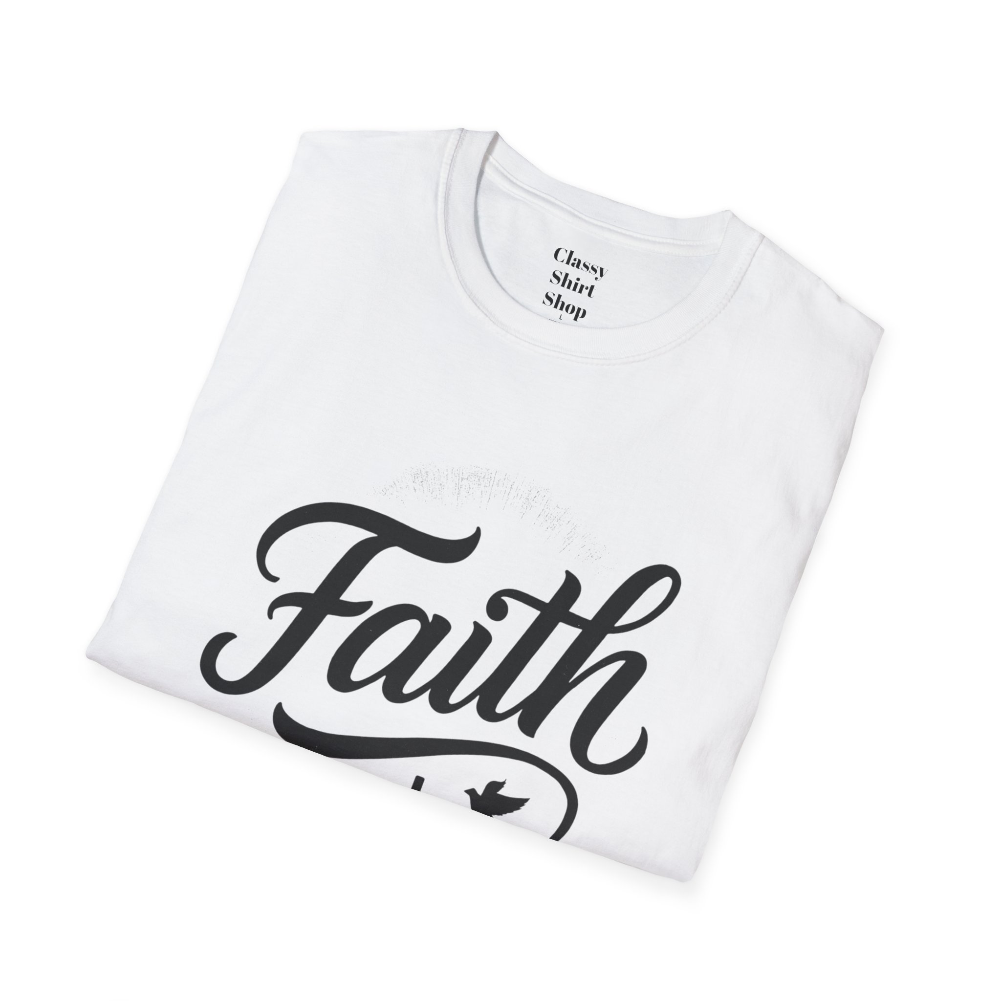 Faith Script T-Shirt — Christian Cross & Dove Inspirational Tee - Image 4