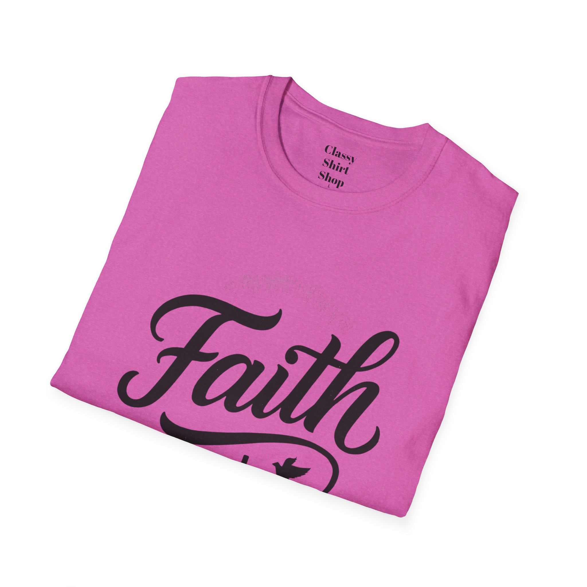 Faith Script T-Shirt — Christian Cross & Dove Inspirational Tee - Image 44
