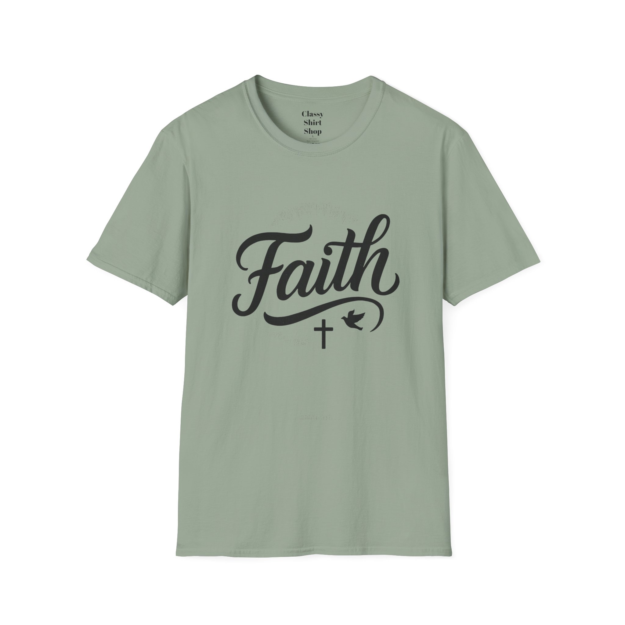Faith Script T-Shirt — Christian Cross & Dove Inspirational Tee - Image 13