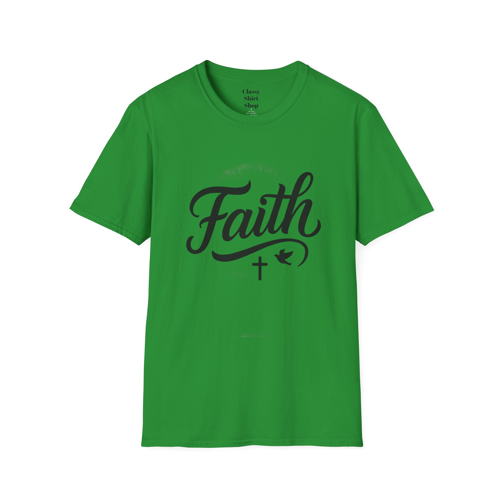 Faith Script T-Shirt — Christian Cross & Dove Inspirational Tee - Image 21