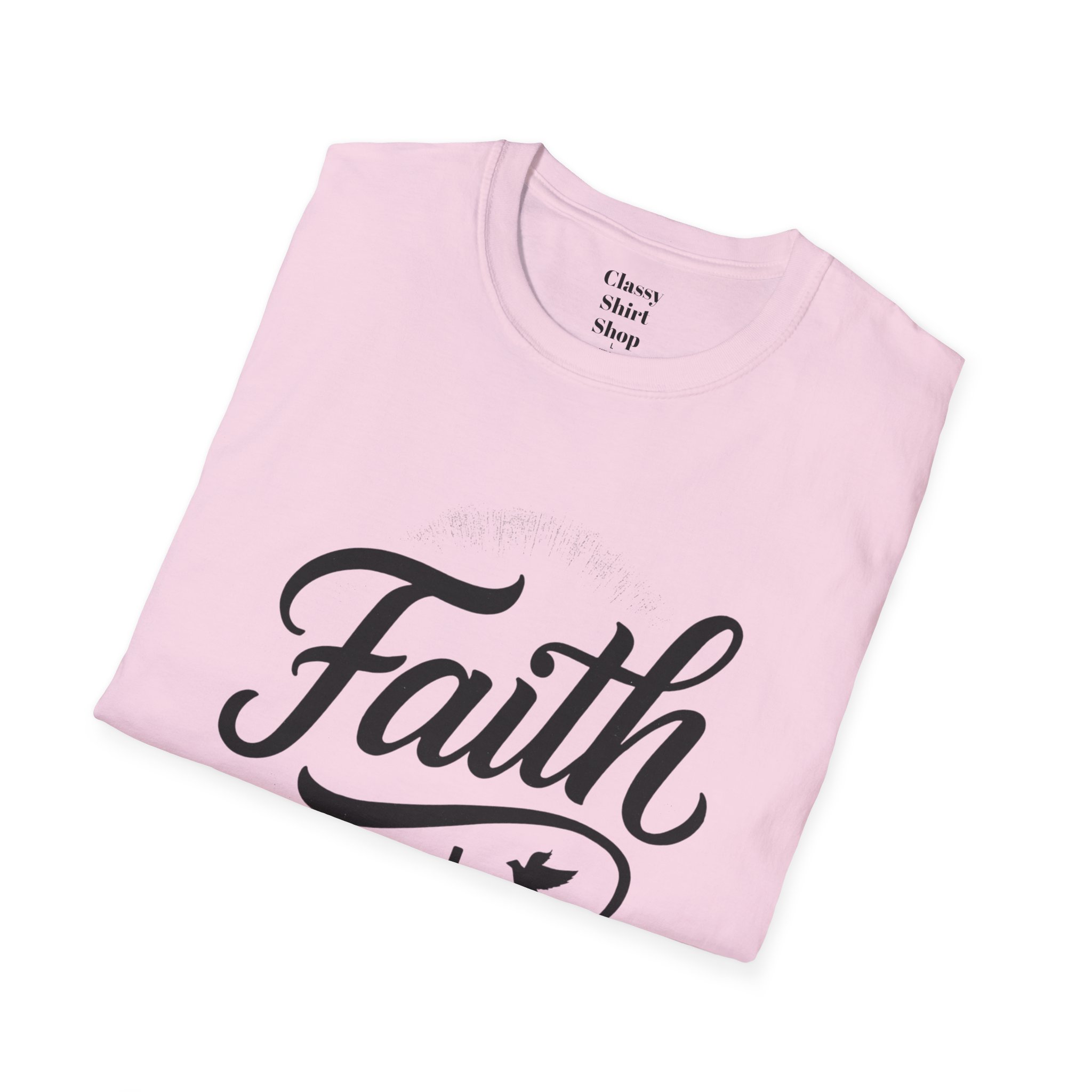 Faith Script T-Shirt — Christian Cross & Dove Inspirational Tee - Image 40