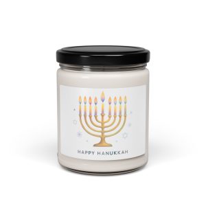 Hanukkah Soy Candle 9oz — Menorah 'Happy Hanukkah' Scented Candle